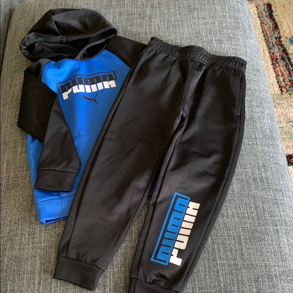 PUMA Kids Blue and Black Tracksuit